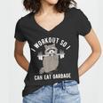 Raccoon Workout Trash Panda Gym Women's V-Neck T-Shirt