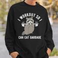 Raccoon Workout Sweatshirt - Fun Trash Panda Gym Apparel Gifts for Him