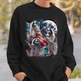 Three Raccoon Moon Sweatshirt - Whimsical Nighttime Design Gifts for Him