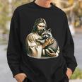 Vintage Jesus Hugging Raccoon Sweatshirt | Raccoon Lover Gift Gifts for Him