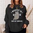 Raccoon Workout Sweatshirt - Fun Trash Panda Gym Apparel Gifts for Her