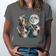 Three Possum Moon Meme Unisex T-Shirt - Quirky & Fun