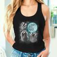 Raccoon Moon Trio Women’s Tank Top - Quirky Night Design Gifts for Her