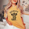 Howdy Cowboy Raccoon Oversized T-Shirt for Women | Unisex Mustard