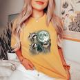 Raccoon Moon Howling | Women's Oversized Comfort Tee Mustard Raccoon Moon Howling | Women's Oversized Comfort Tee Mustard