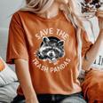 Save The Trash Pandas Women’s Oversized T-Shirt | Raccoon Lover Yam