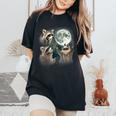 Raccoon Moon Howling | Women's Oversized Comfort Tee Black Raccoon Moon Howling | Women's Oversized Comfort Tee Black