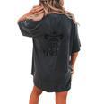 Howdy Raccoon Women's Oversized Tee | Fun Back Print - Unisex Appeal Pepper Howdy Raccoon Women's Oversized Tee | Fun Back Print - Unisex Appeal Pepper