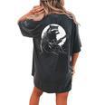 Raccoon Guitarist Women's Oversized T-Shirt | Moonlit Back Print Pepper