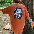 Opossum & Raccoon Moon Howling Tee - Women's Oversized Comfort Yam Opossum & Raccoon Moon Howling Tee - Women's Oversized Comfort Yam