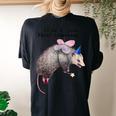 Fairy Godpossum Raccoon Trash Panda Back Print Women's Oversized Tee Black