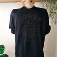 Howdy Raccoon Women's Oversized Tee | Fun Back Print - Unisex Appeal Black Howdy Raccoon Women's Oversized Tee | Fun Back Print - Unisex Appeal Black