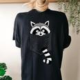 Raccoon Trash Panda Crew Neck Women's T-Shirt - Casual Comfort Style Black
