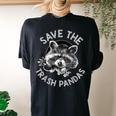 Save The Trash Pandas | Women's Oversized Comfort T-Shirt - Back Print Black