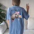 Fairy Godpossum Raccoon Trash Panda Back Print Women's Oversized Tee Blue Jean