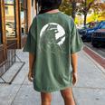 Raccoon Guitarist Women's Oversized T-Shirt | Moonlit Back Print Moss