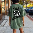 Trash Panda Raccoon Women's Oversized T-Shirt - Eco Meme Fun Moss