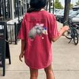 Fairy Godpossum Raccoon Trash Panda Back Print Women's Oversized Tee Crimson