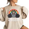 Raccoon & Street Cat Humor Sweatshirt- Oversized for Women & Kids Sand Raccoon & Street Cat Humor Sweatshirt- Oversized for Women & Kids Sand