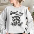 Raccoon Sarcastic Women's Oversized Sweatshirt - Sweet Yet Feisty Sport Grey Raccoon Sarcastic Women's Oversized Sweatshirt - Sweet Yet Feisty Sport Grey