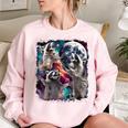 Three Raccoon Moon Oversized Sweatshirt for Women | Fun Meme Style Light Pink
