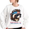 Vintage Raccoon Women's Oversized Sweatshirt - Quirky Appeal White Vintage Raccoon Women's Oversized Sweatshirt - Quirky Appeal White