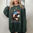 Raccoon Vintage Women's Oversized Sweatshirt - Fun Quirky Design Forest