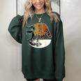 Retro Raccoon Women's Oversized Sweatshirt - Vintage Moon Theme Forest Retro Raccoon Women's Oversized Sweatshirt - Vintage Moon Theme Forest