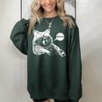 Trash Panda Lover Women's Oversized Sweatshirt | Teen Slang Meme Forest