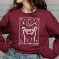 Feral Era Raccoon Oversized Sweatshirt - Women's Trendy Lunar Design Maroon