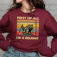 Retro Raccoon Women's Oversized Sweatshirt - Fun & Quirky Fashion Maroon
