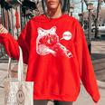Trash Panda Lover Women's Oversized Sweatshirt | Teen Slang Meme Red