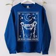 Feral Era Raccoon Oversized Sweatshirt - Women's Trendy Lunar Design Royal Blue