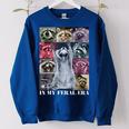 Raccoon Meme Women's Oversized Sweatshirt – Fun Animal Team Theme Royal Blue Raccoon Meme Women's Oversized Sweatshirt – Fun Animal Team Theme Royal Blue