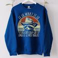 Raccoon 'Trash Panda' Women's Oversized Sweatshirt - Fun & Cozy Royal Blue Raccoon 'Trash Panda' Women's Oversized Sweatshirt - Fun & Cozy Royal Blue