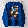 Raccoon Vintage Women's Oversized Sweatshirt - Fun Quirky Design Royal Blue