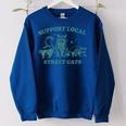 Support Local Wildlife Sweatshirt - Women's Vintage Style, Oversized Royal Blue Support Local Wildlife Sweatshirt - Women's Vintage Style, Oversized Royal Blue