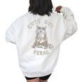 Cute Feral Raccoon Women's Oversized Sweatshirt – Sarcastic Style White