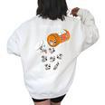 Raccoon Lover's Oversized Sweatshirt – Women's Back Print – Fun Casual Wear White