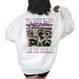 Raccoon Meme Women's Oversized Sweatshirt - Comfy Back Print White