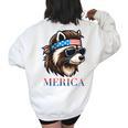 Vintage Raccoon Women's Oversized Sweatshirt - Quirky Back Print White