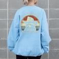Raccoon Trash Panda Women's Oversized Sweatshirt | Humor Back Print Light Blue