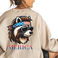 Vintage Raccoon Women's Oversized Sweatshirt - Quirky Back Print Sand