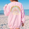 Autistic Raccoon Women's Oversized Sweatshirt - Fun Meme Back Print Light Pink Autistic Raccoon Women's Oversized Sweatshirt - Fun Meme Back Print Light Pink