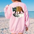 Retro Raccoon Women's Oversized Sweatshirt - Vintage Moon Design Light Pink Retro Raccoon Women's Oversized Sweatshirt - Vintage Moon Design Light Pink