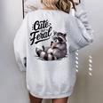 Feral Panda Raccoon Costume Oversized Women's Sweatshirt | Fun Sport Grey Feral Panda Raccoon Costume Oversized Women's Sweatshirt | Fun Sport Grey