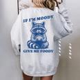 Moody Raccoon Meme Sweatshirt - Cozy Women's Oversized Back Print Sport Grey Moody Raccoon Meme Sweatshirt - Cozy Women's Oversized Back Print Sport Grey