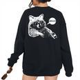 Bruh Raccoon Trash Panda Meme | Women's Oversized Sweatshirt for Teens Black