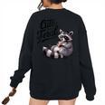 Cute Feral Panda Raccoon Costume Oversized Sweatshirt | Back Print Black