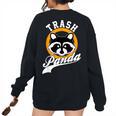 Cute Raccoon Women's Oversized Sweatshirt - Modern Cartoon Style Black